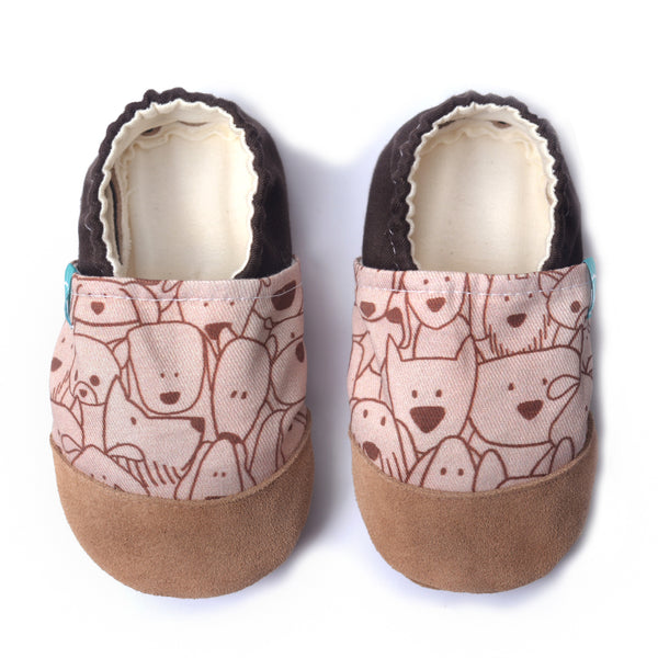 Brown Doggy Child Slippers