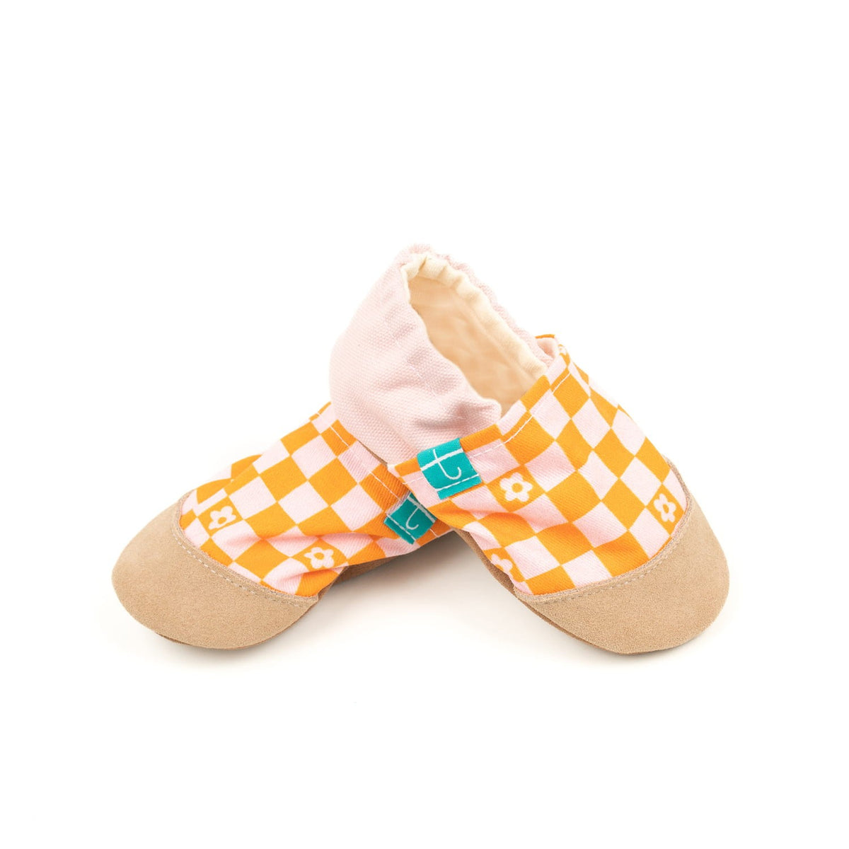 Check Flowers Child Slippers