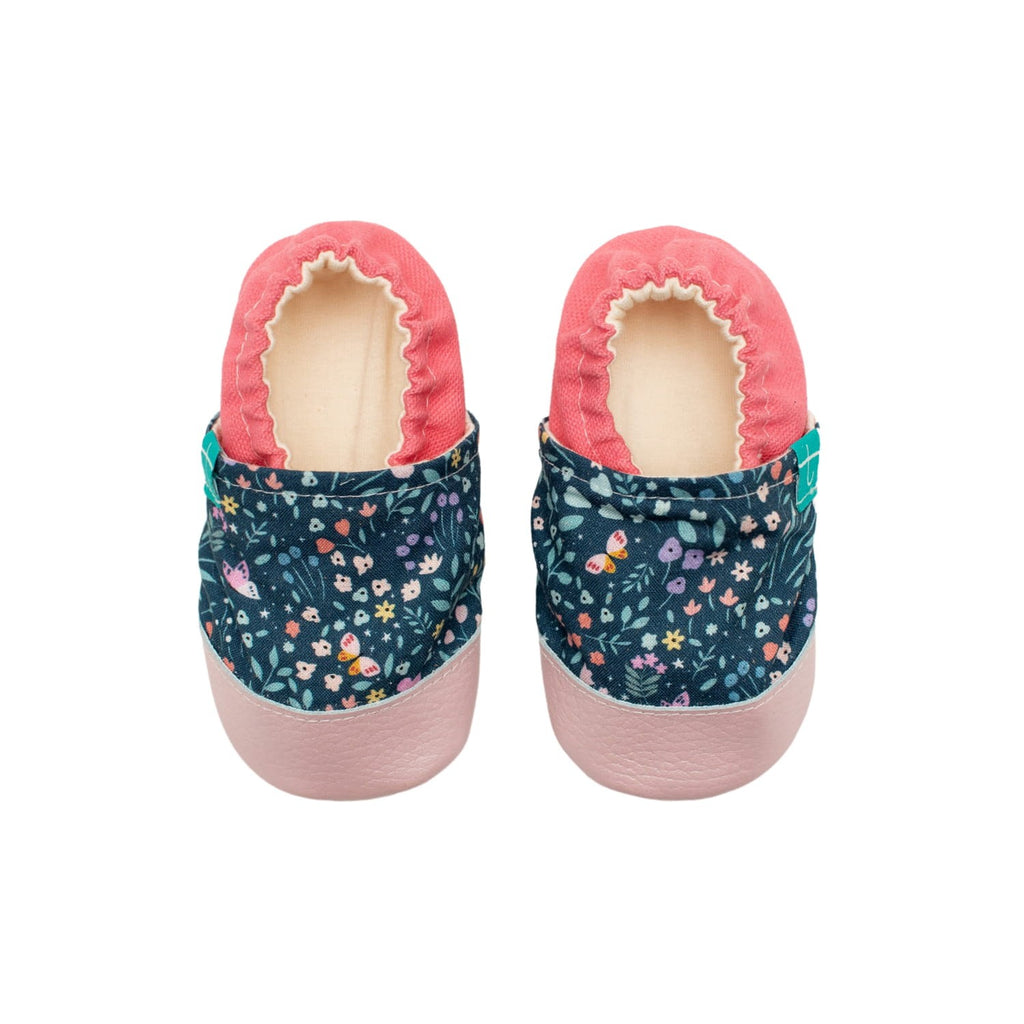 Cloudy Flowers Rubellite Child Slippers