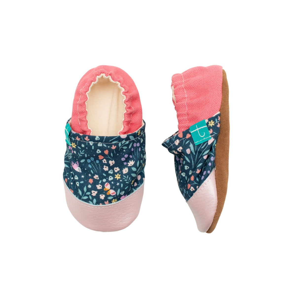Cloudy Flowers Rubellite Child Slippers