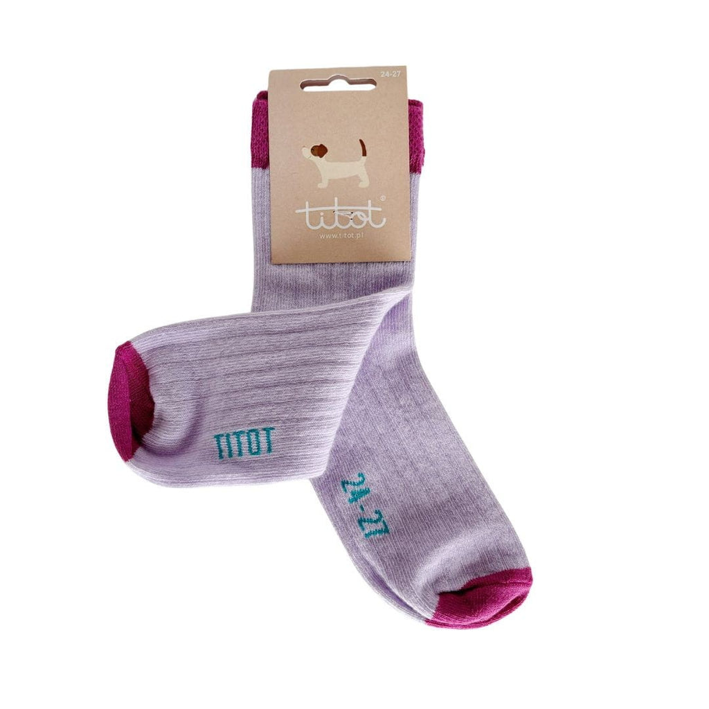 TITOT Socks Solid Toe Purple