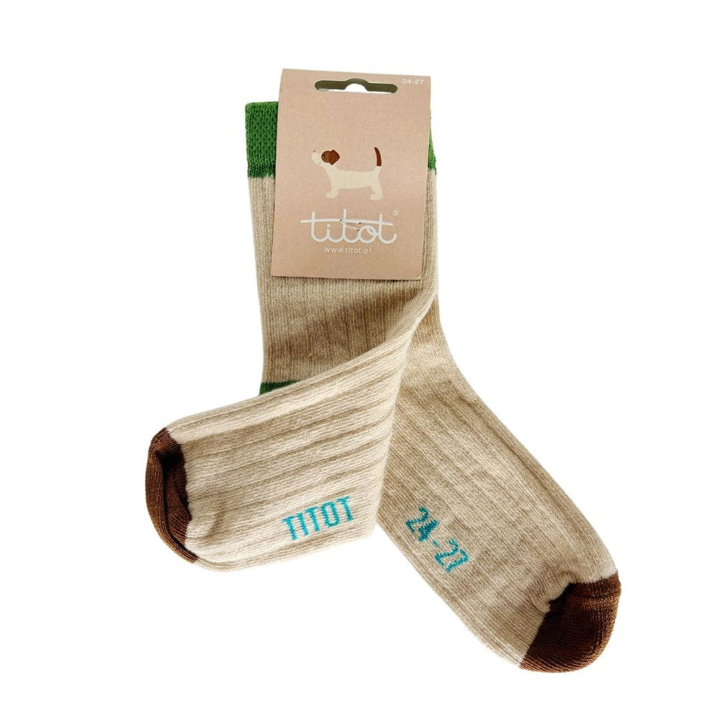 TITOT Socks Solid Toe Brown