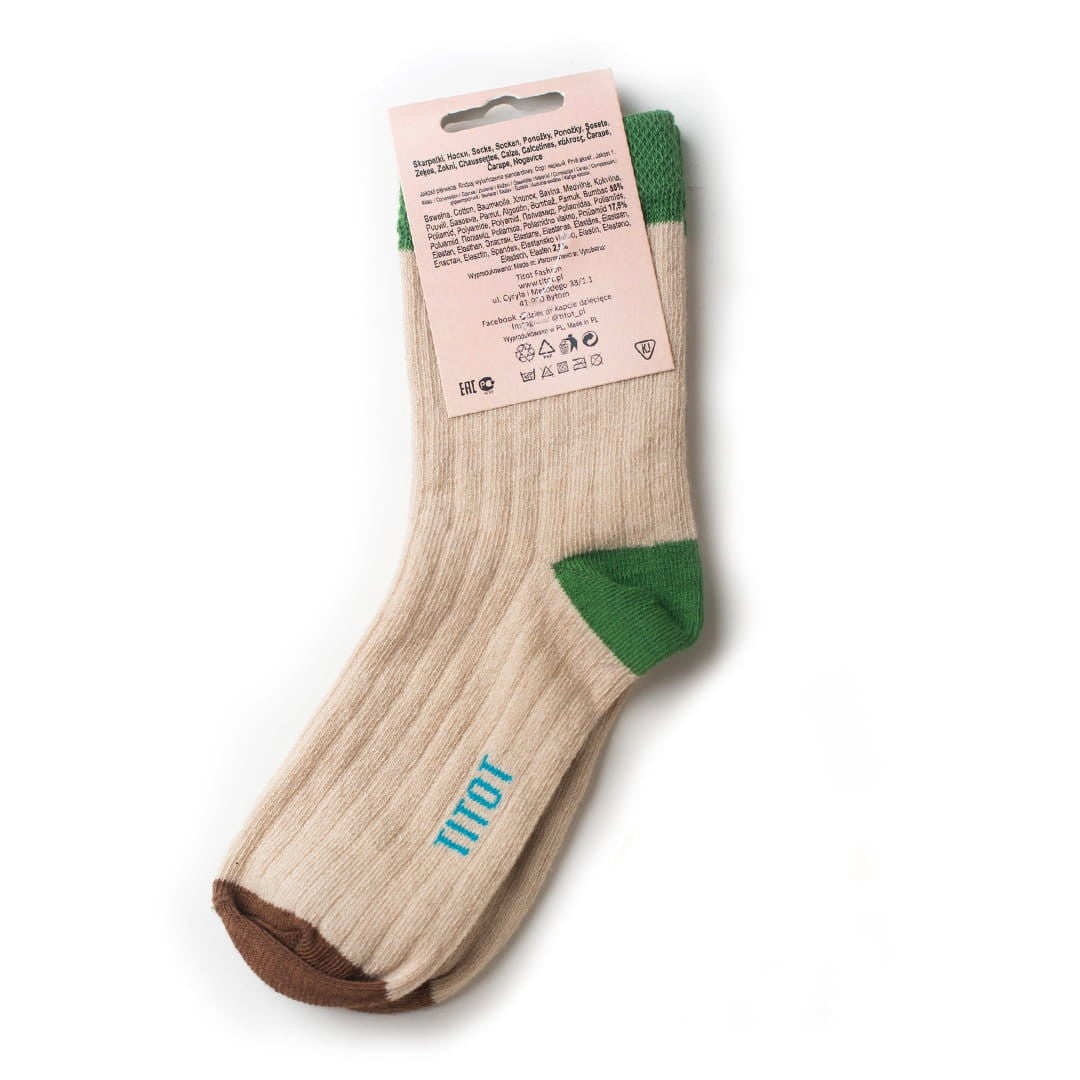 TITOT Socks Solid Toe Brown