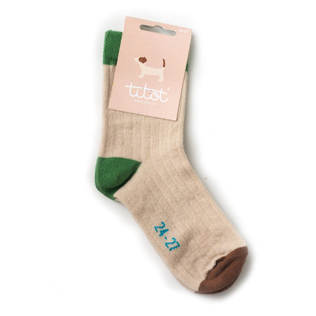 TITOT Socks Solid Toe Brown
