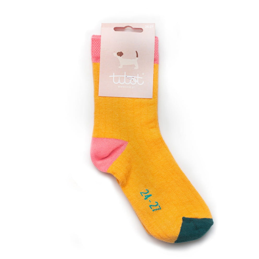 TITOT Socks Solid Toe Yellow