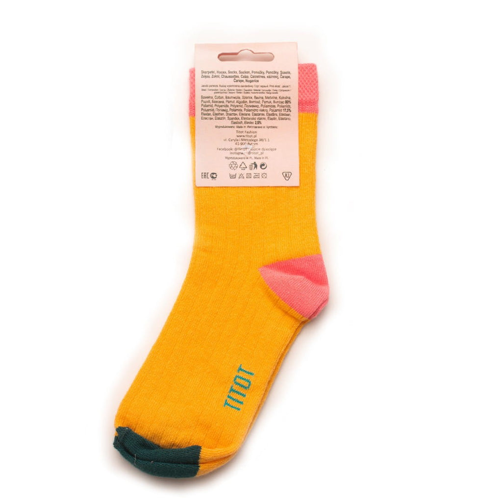 TITOT Socks Solid Toe Yellow