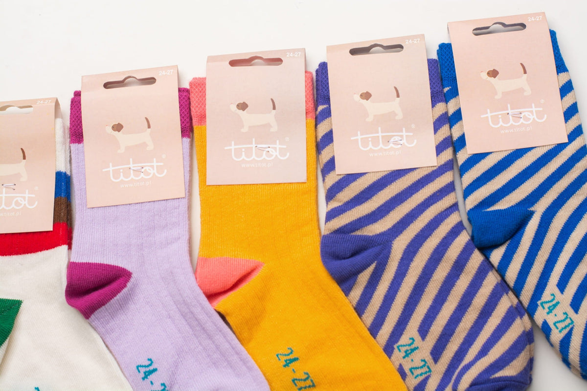 TITOT Socks Solid Toe Yellow