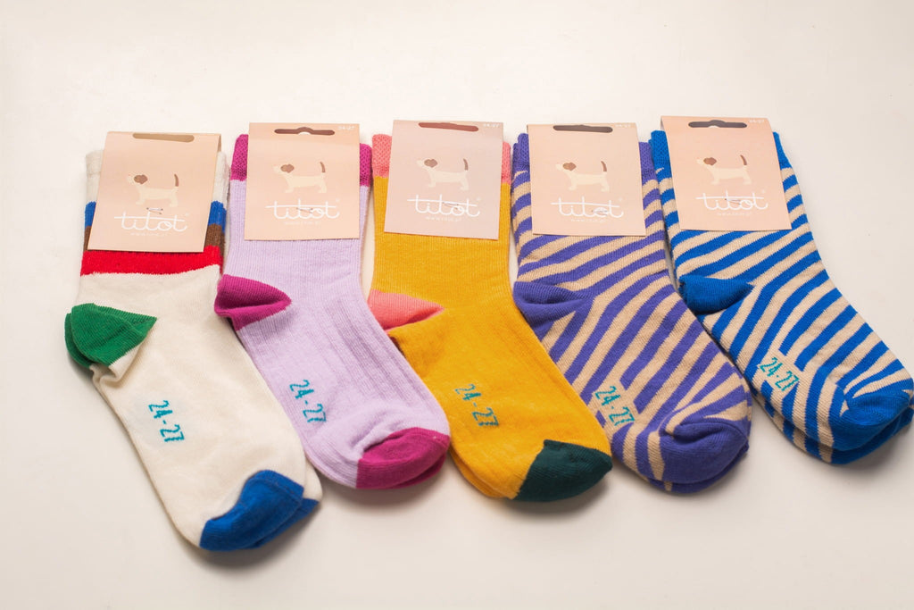 TITOT Socks Solid Toe Purple