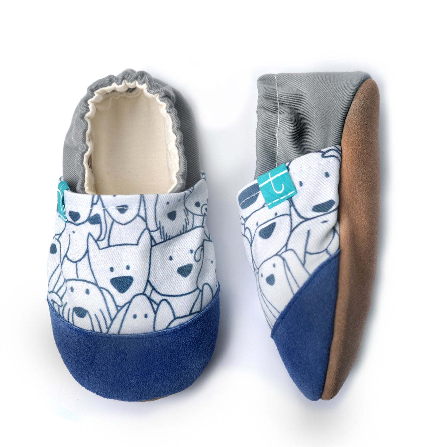Blue Doggy Child Slippers