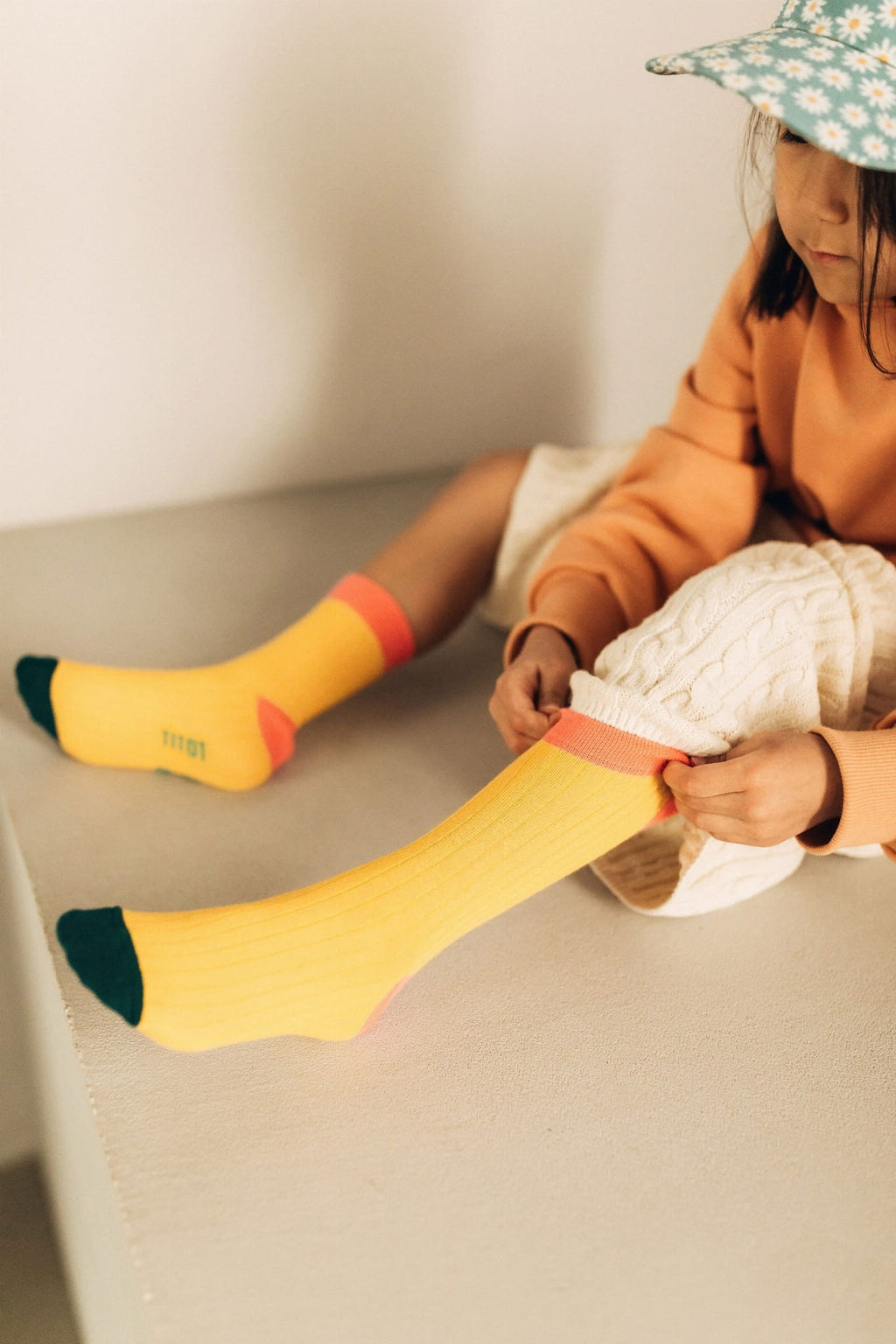 TITOT Socks Solid Toe Yellow