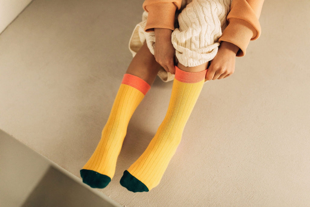TITOT Socks Solid Toe Yellow