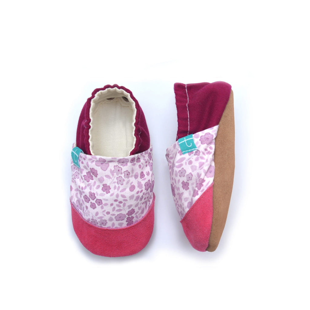Burgund Flowers Child Slippers
