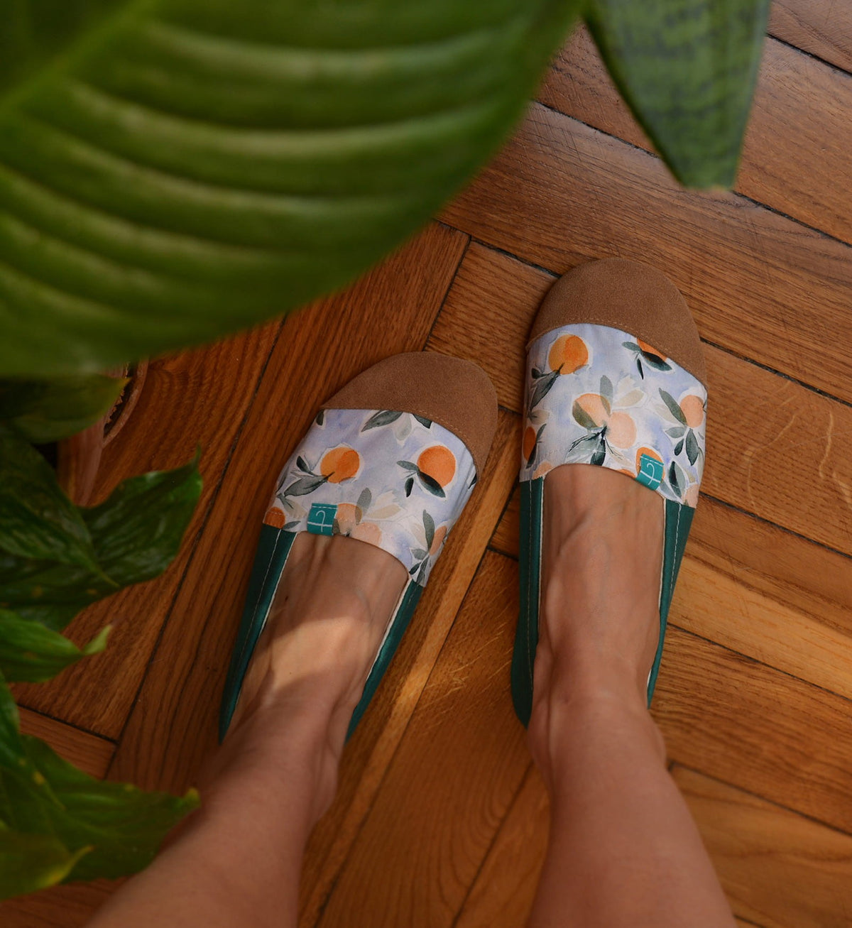 Watercolor Oranges Adult Slippers