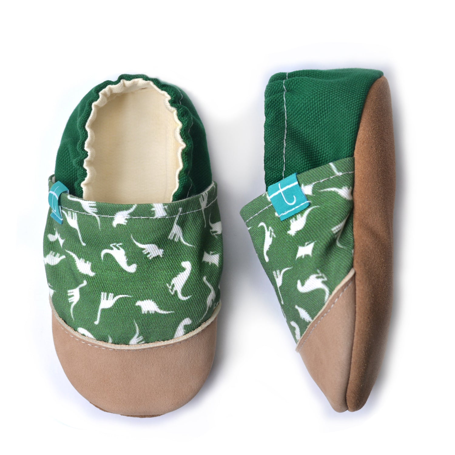 Pantoufles blanches dinosaure pour enfant