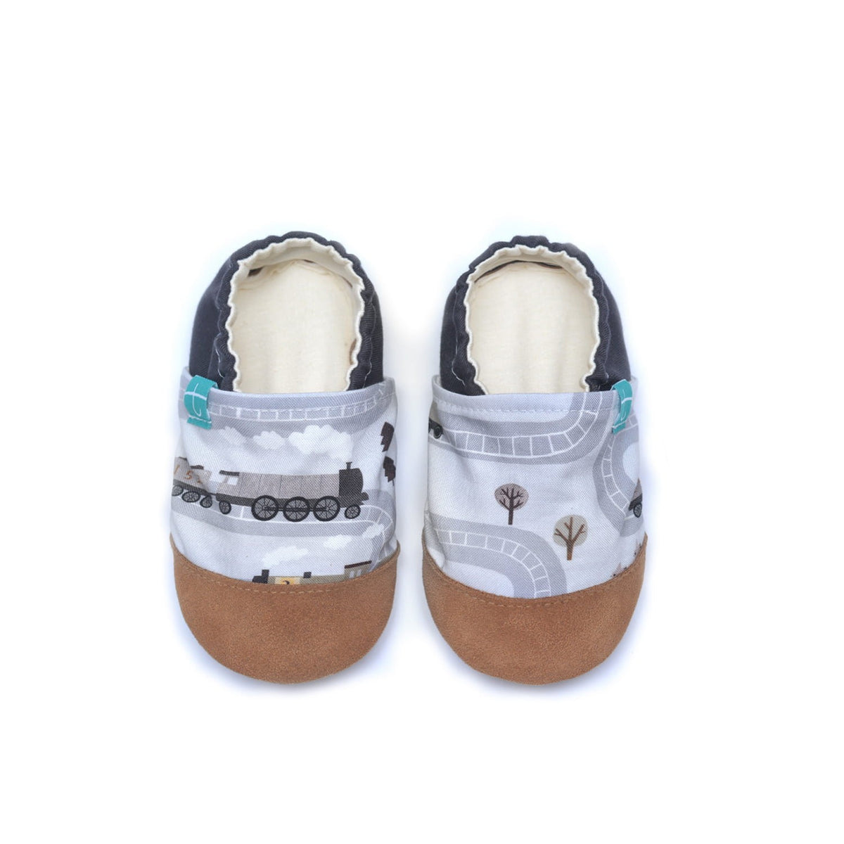 Train Grey Brown Child Slippers