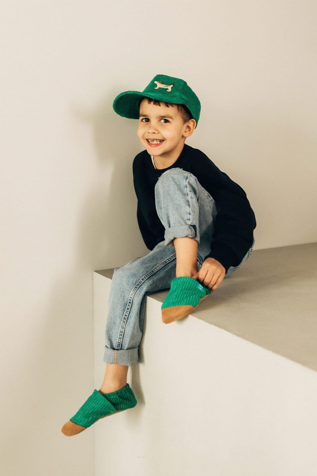 Cuddly Green Kids Baseball Cap