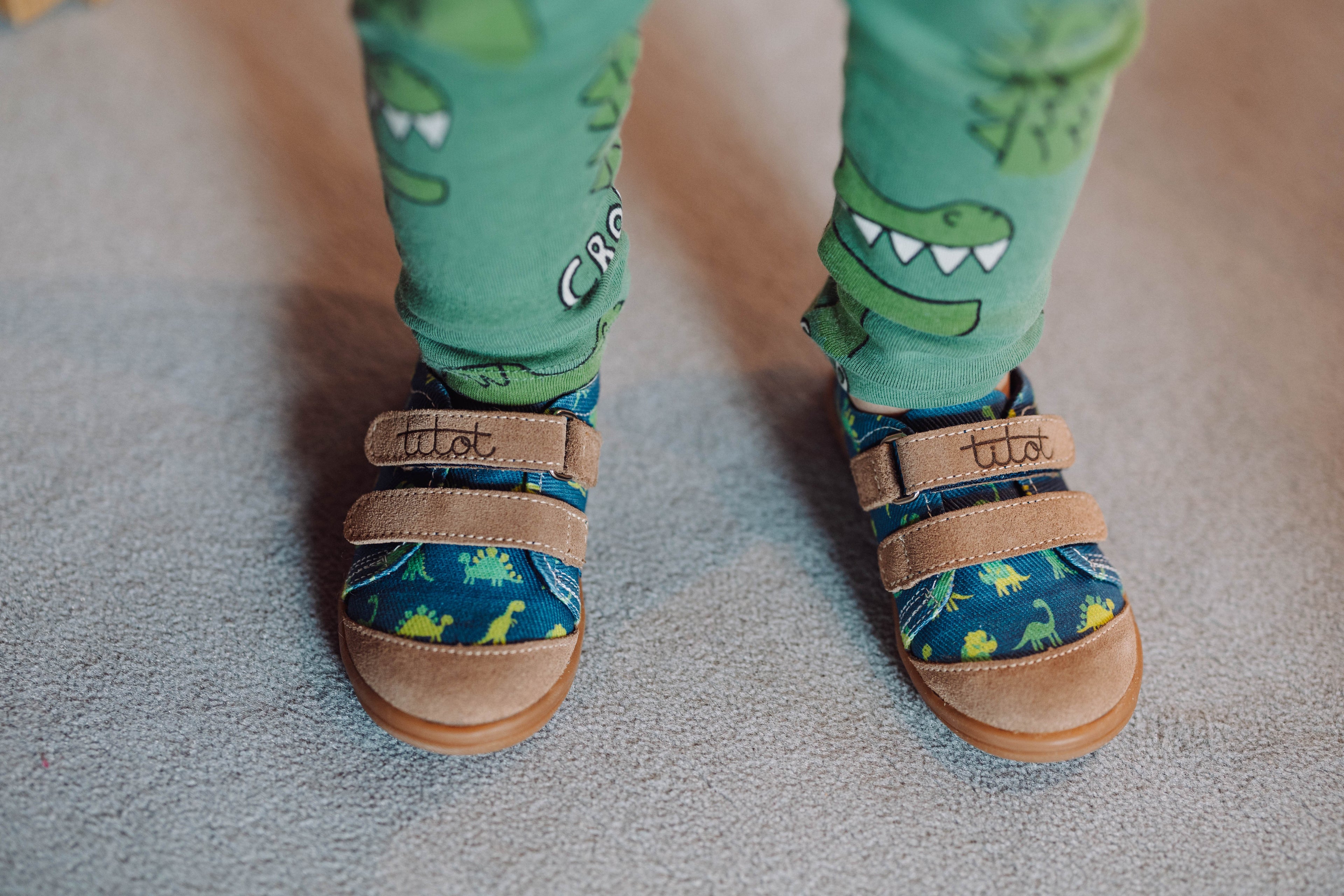 Navy Dino Kids Sneakers