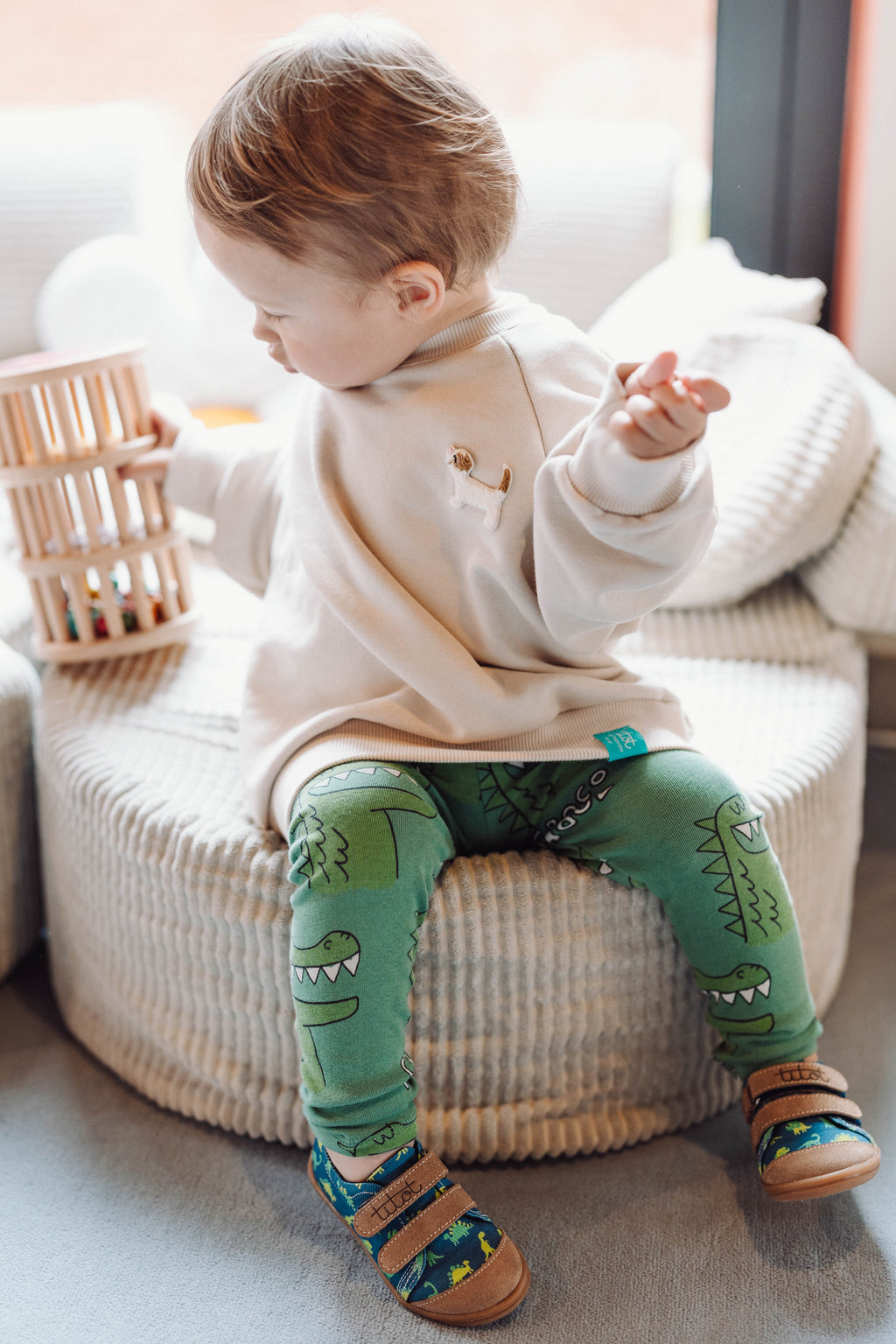 Navy Dino Kids Sneakers