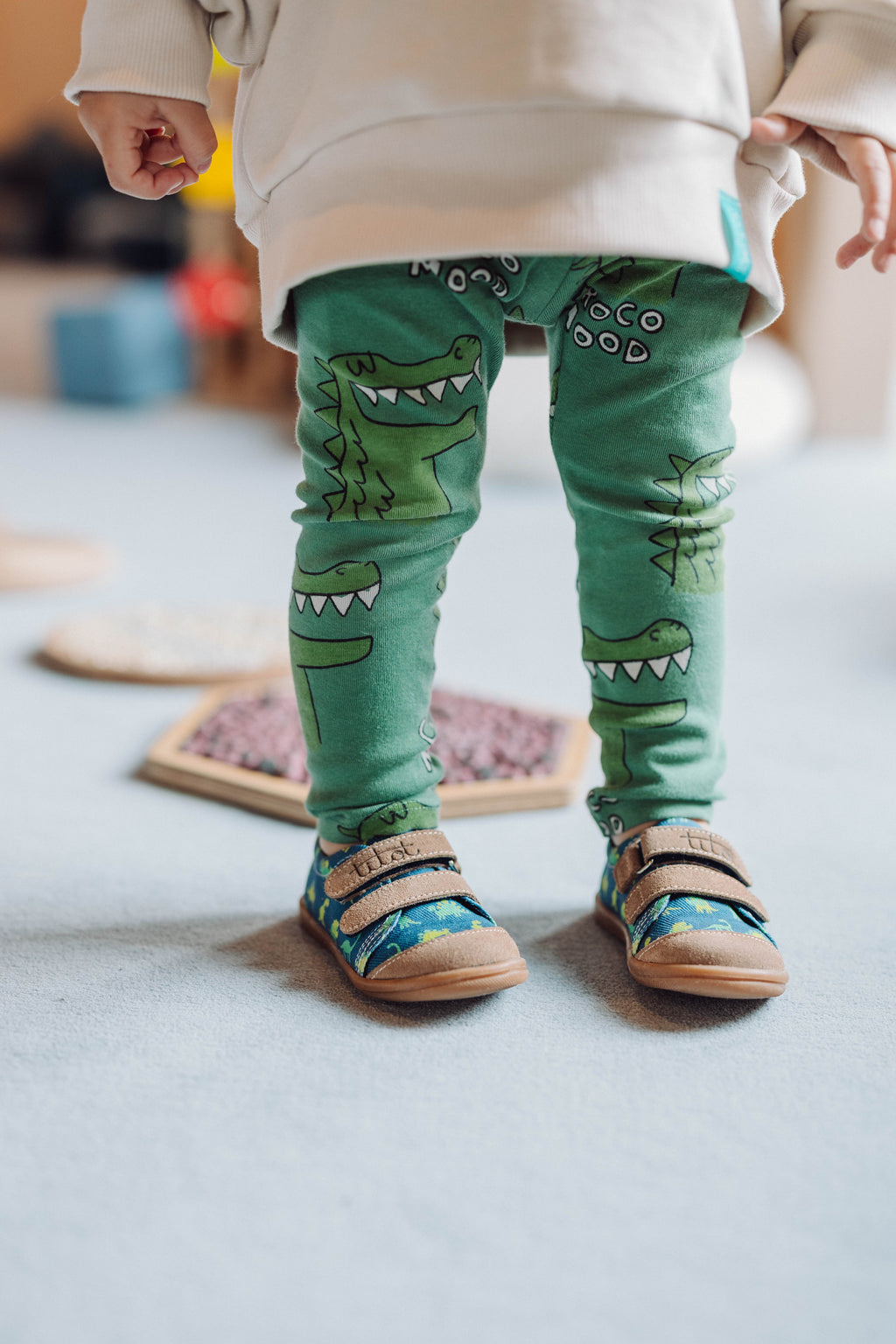 Navy Dino Kids Sneakers