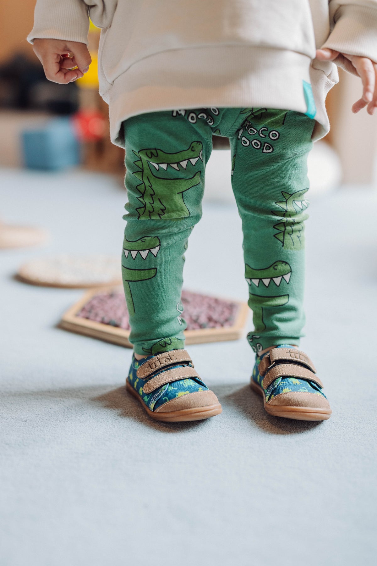 Navy Dino Kids Sneakers