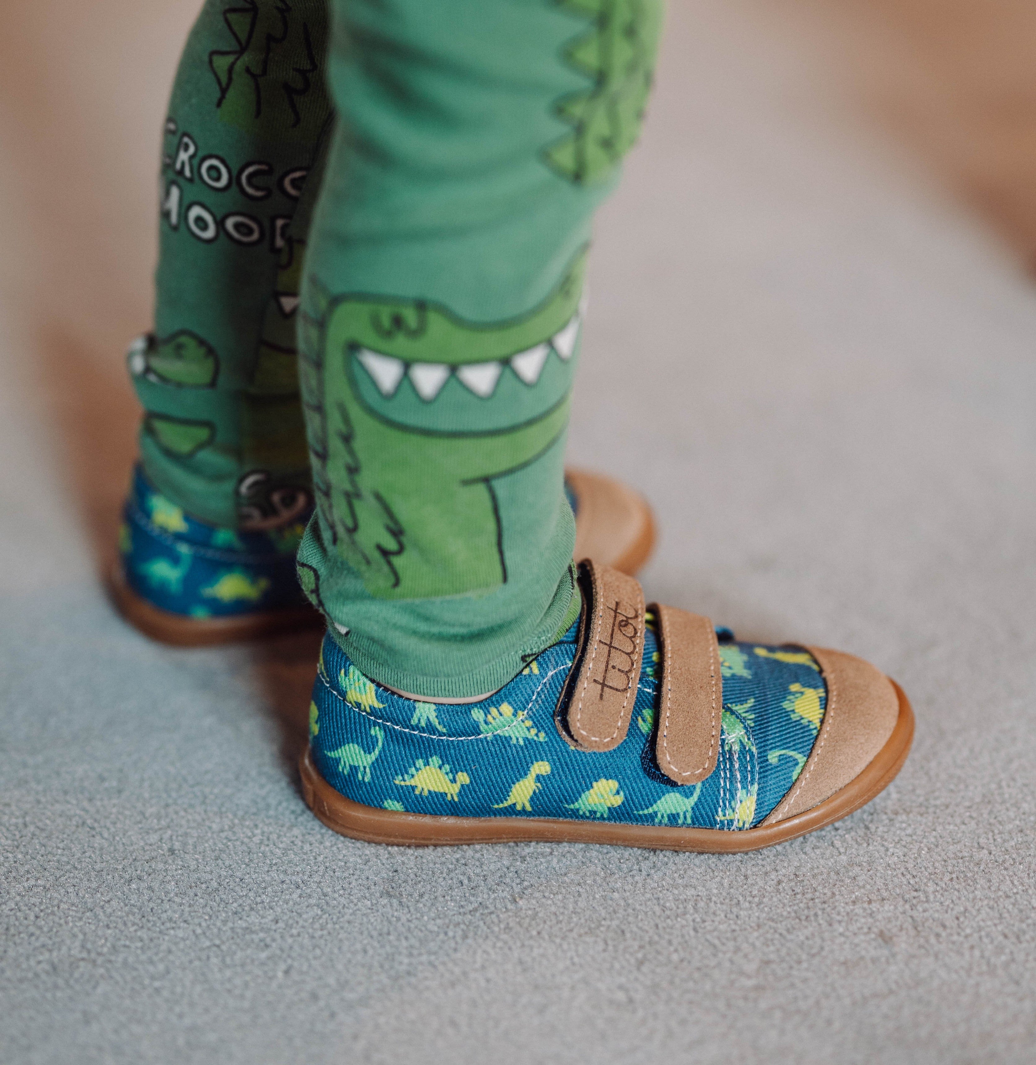 Navy Dino Velcro Shoes