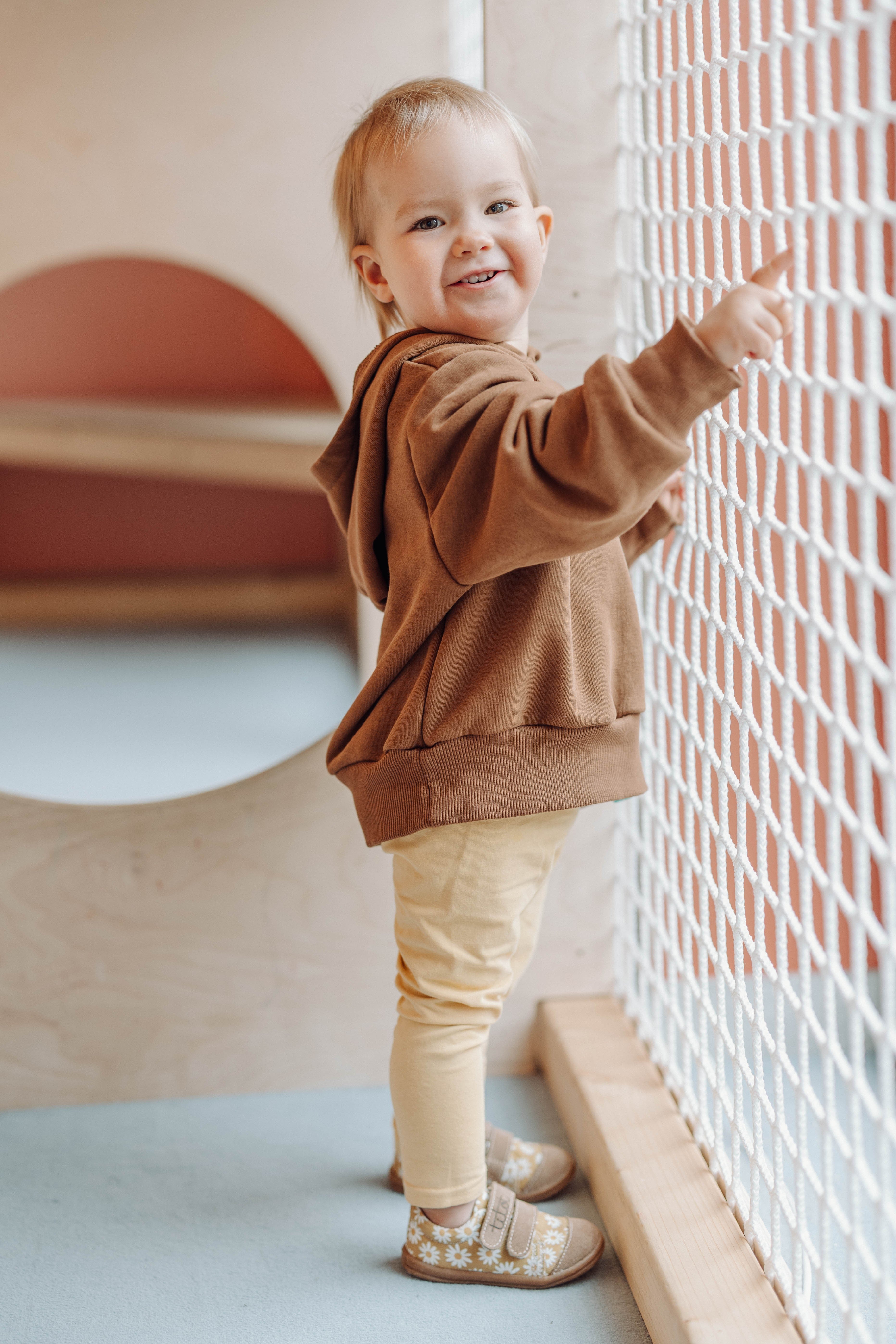 Beige Daisy Kids Sneakers