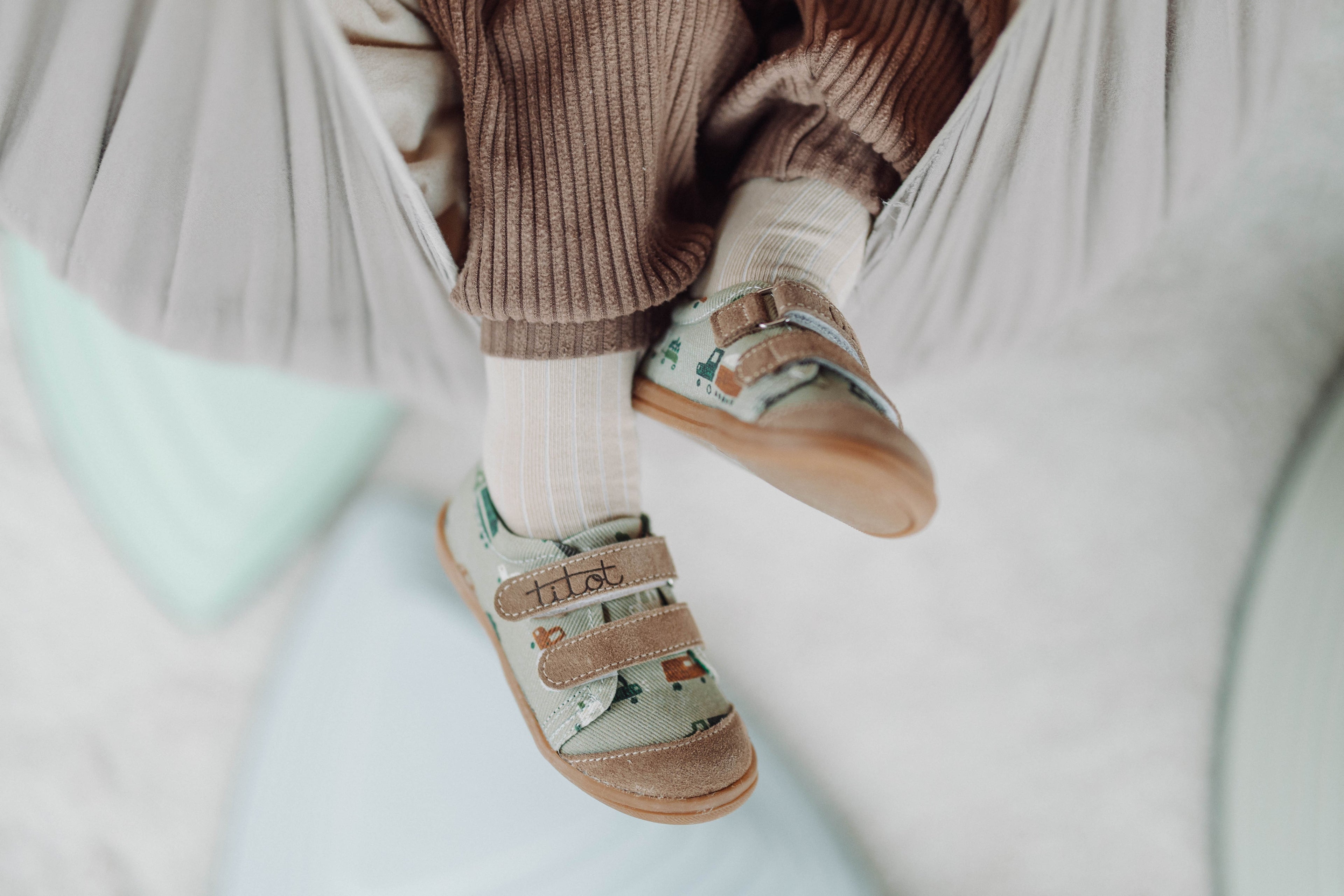 Brown Car Kids Sneakers