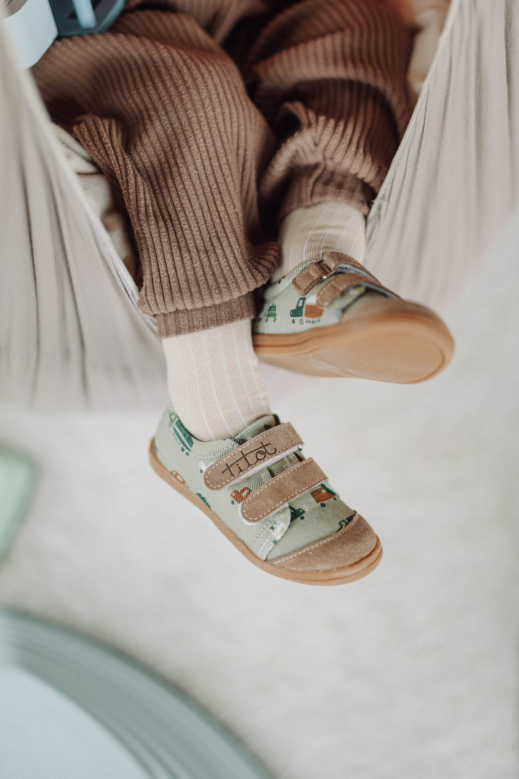 Brown Car Kids Sneakers