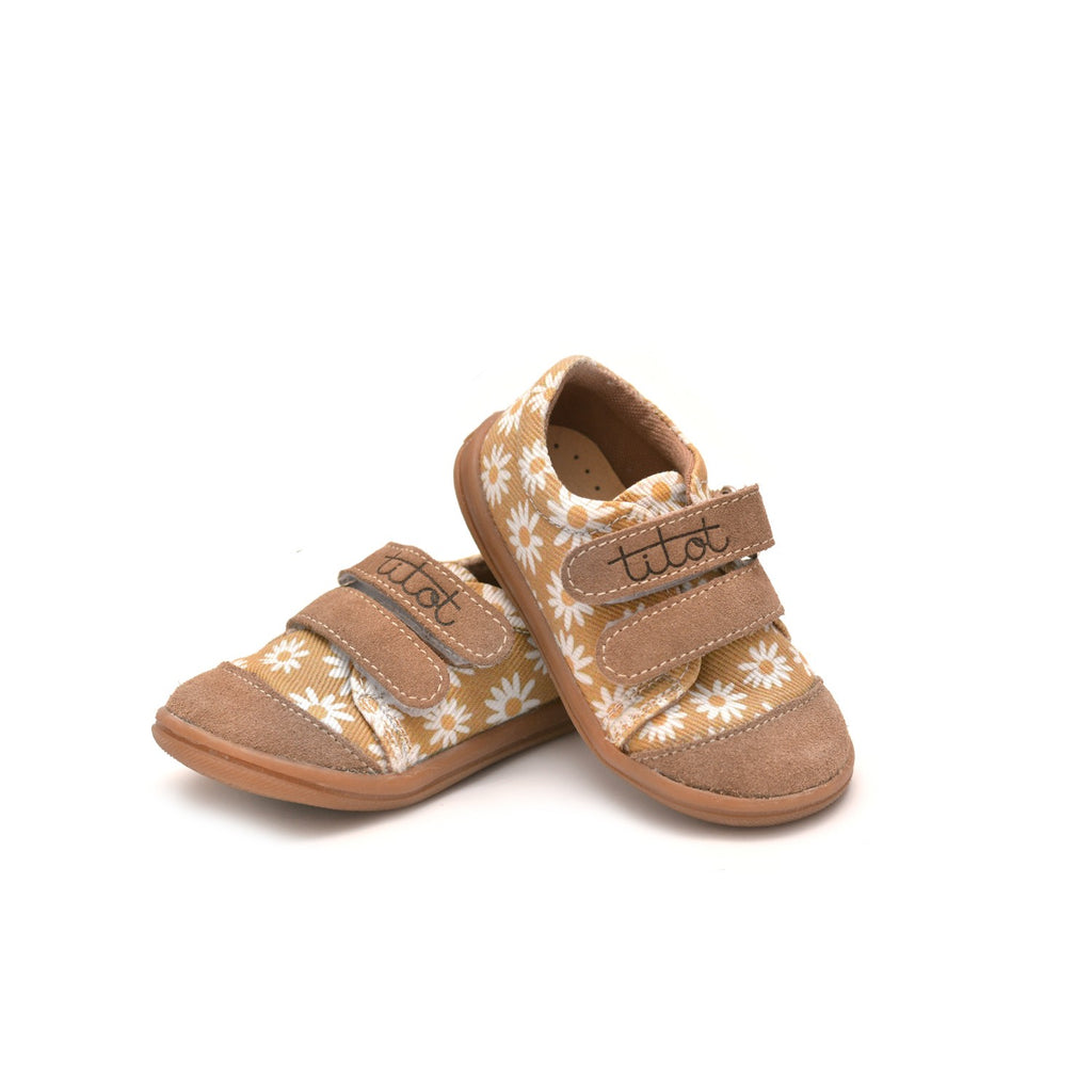 Beige Daisy Kids Sneakers