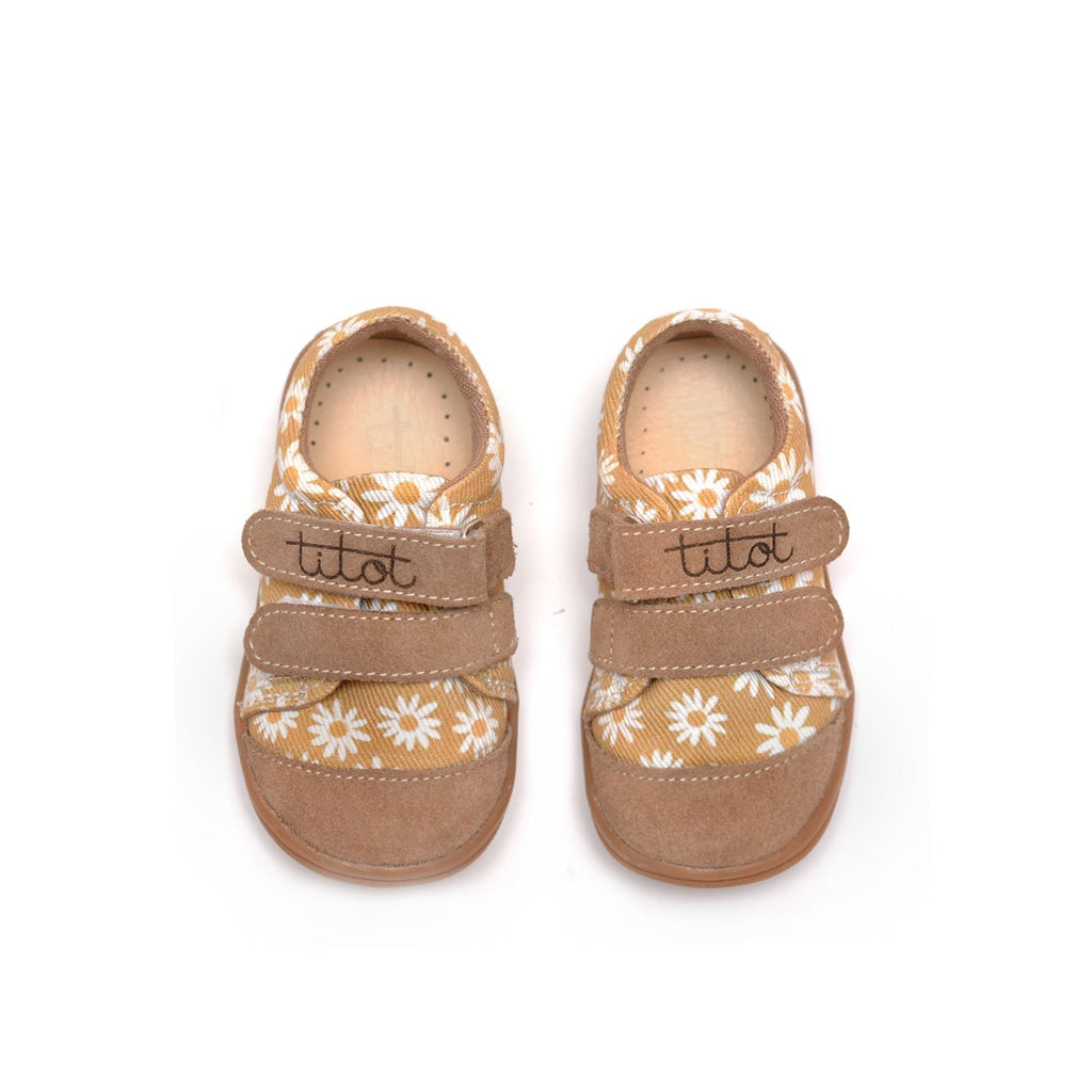 Beige Daisy Kids Sneakers