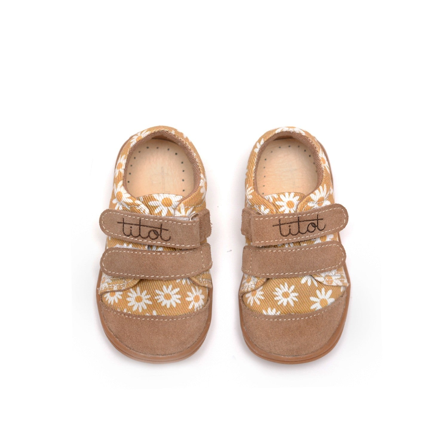 Beige Daisy Kids Sneakers