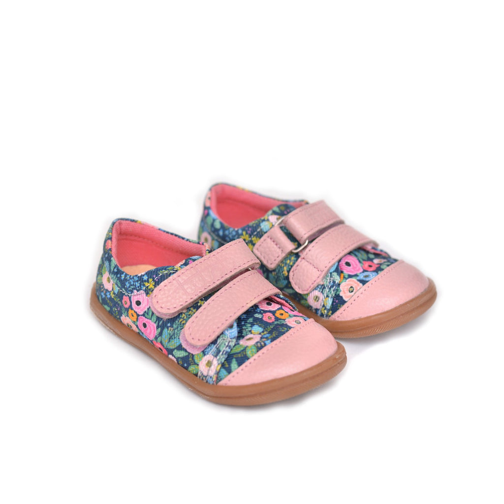 Navy Roses Kids Sneakers