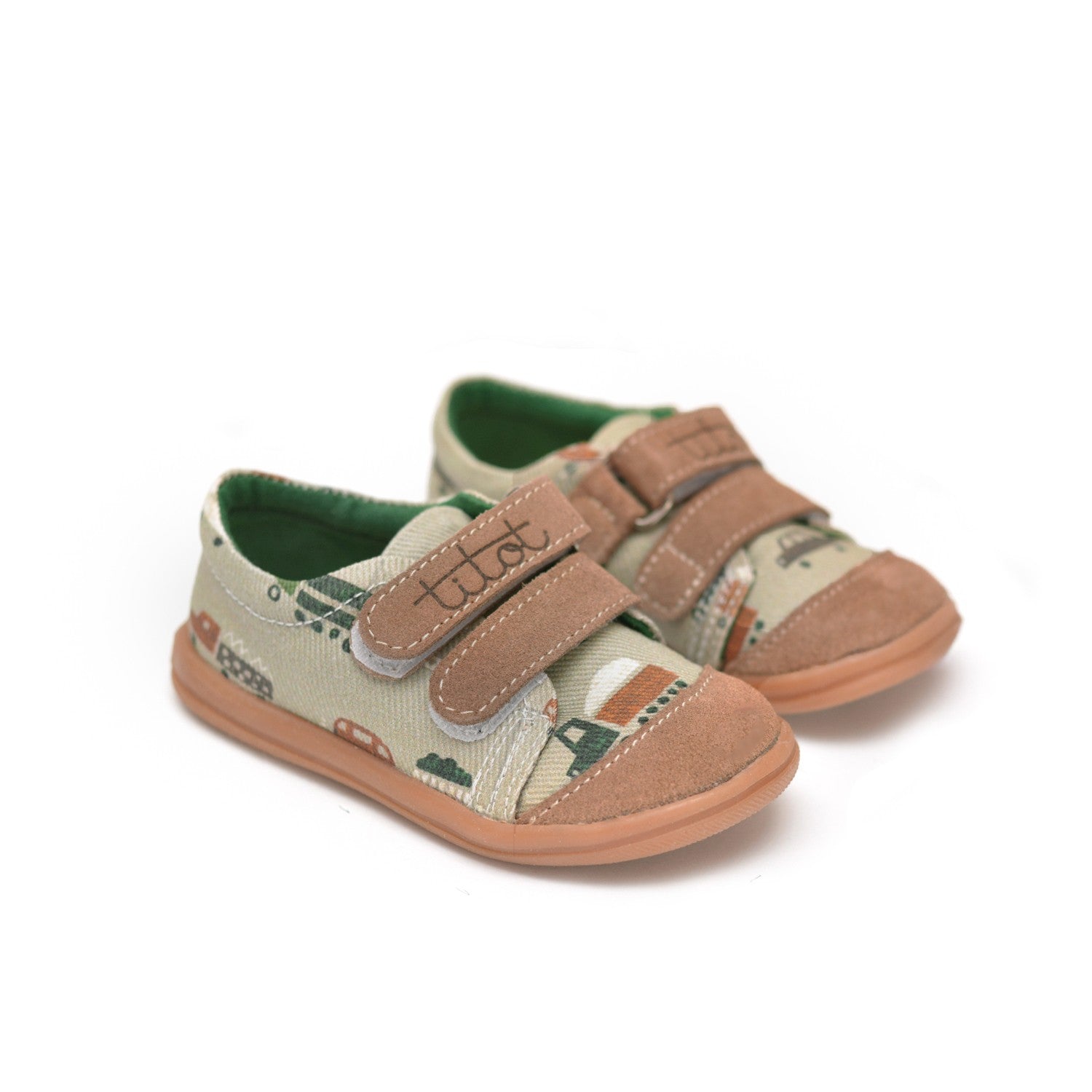 Brown Car Kids Sneakers