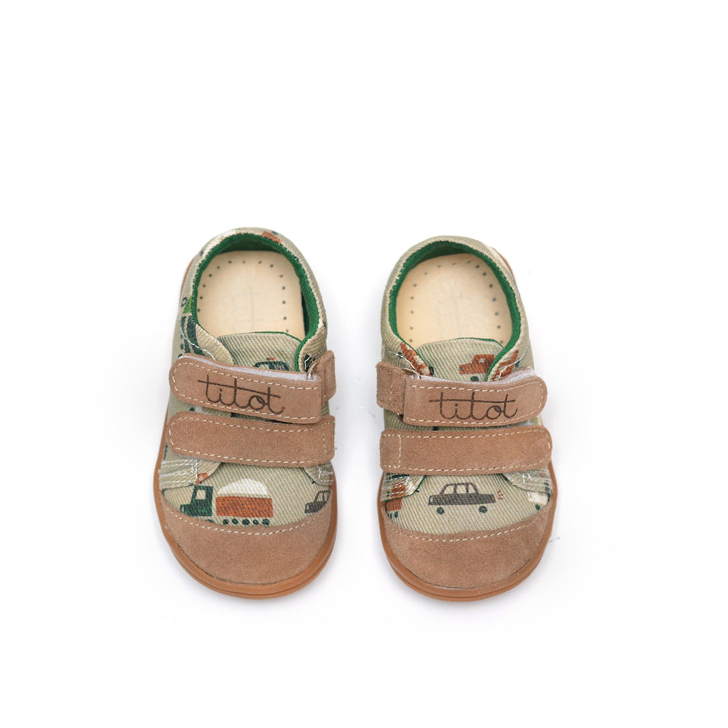 Brown Car Kids Sneakers