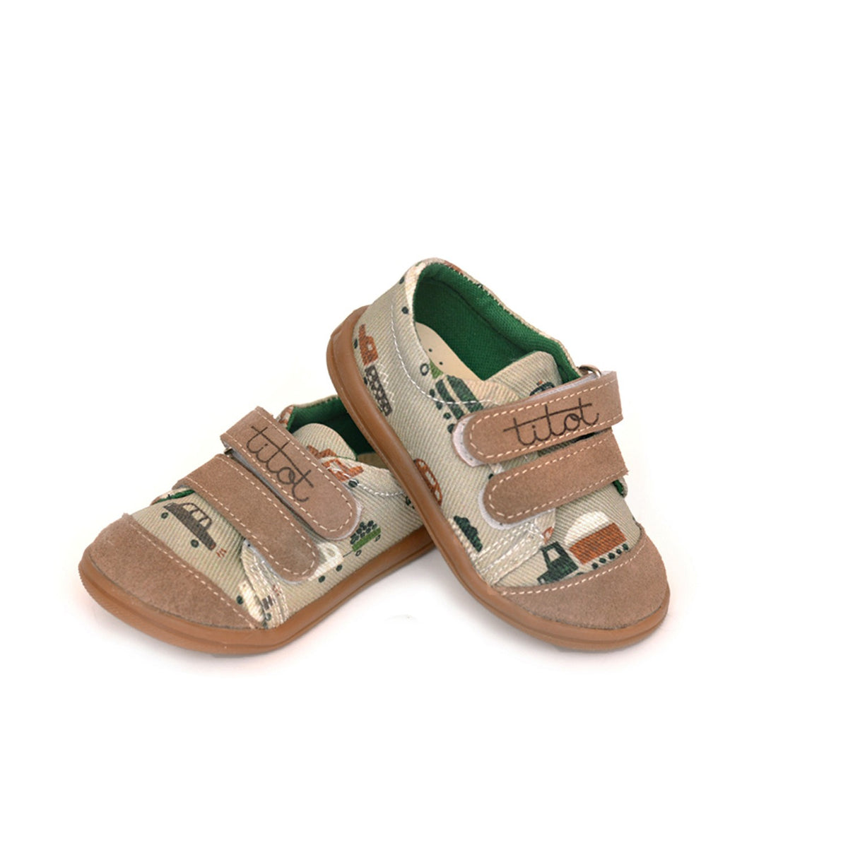 Brown Car Kids Sneakers