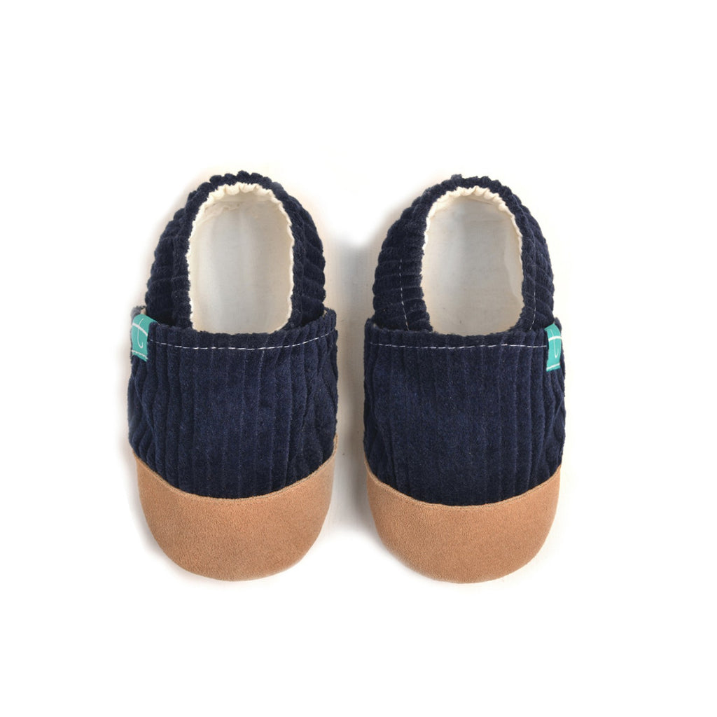 Cuddly Navy Child Slippers