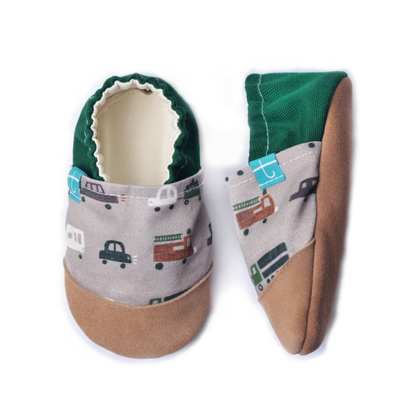 Brown Car Child Slippers