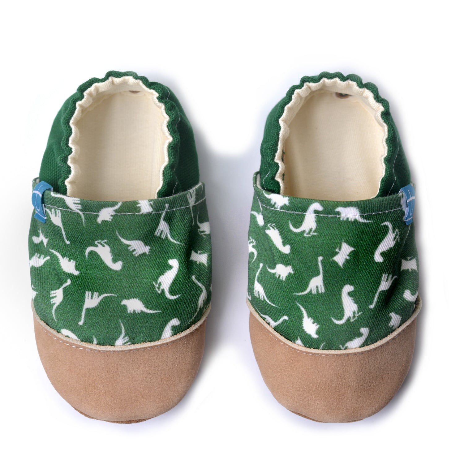 Pantoufles blanches dinosaure pour enfant