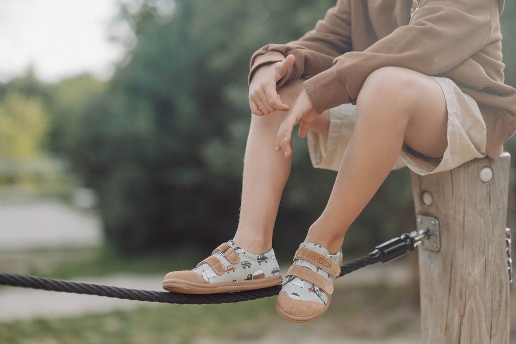 Brown Car Kids Sneakers
