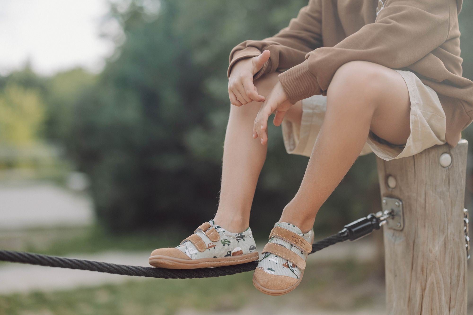 Brown Car Kids Sneakers
