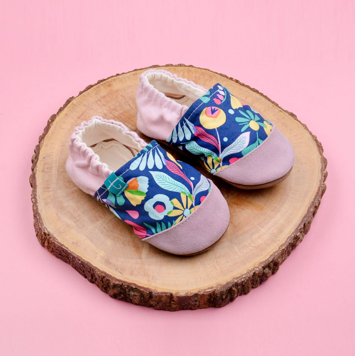 Pink Folk Child Slippers
