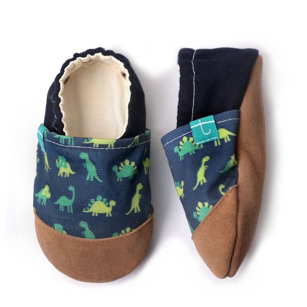 Navy Dino Child Slippers