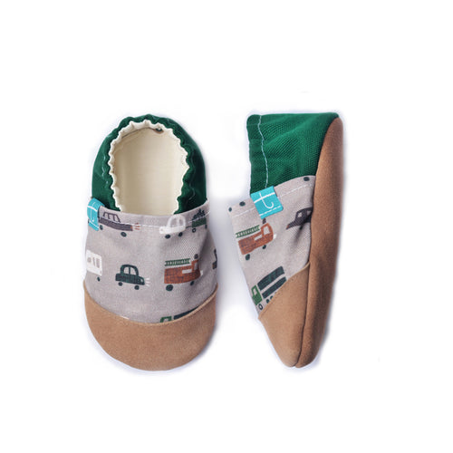 Brown Car Child Slippers