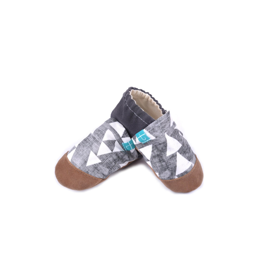 Grey Triangles Child Slippers