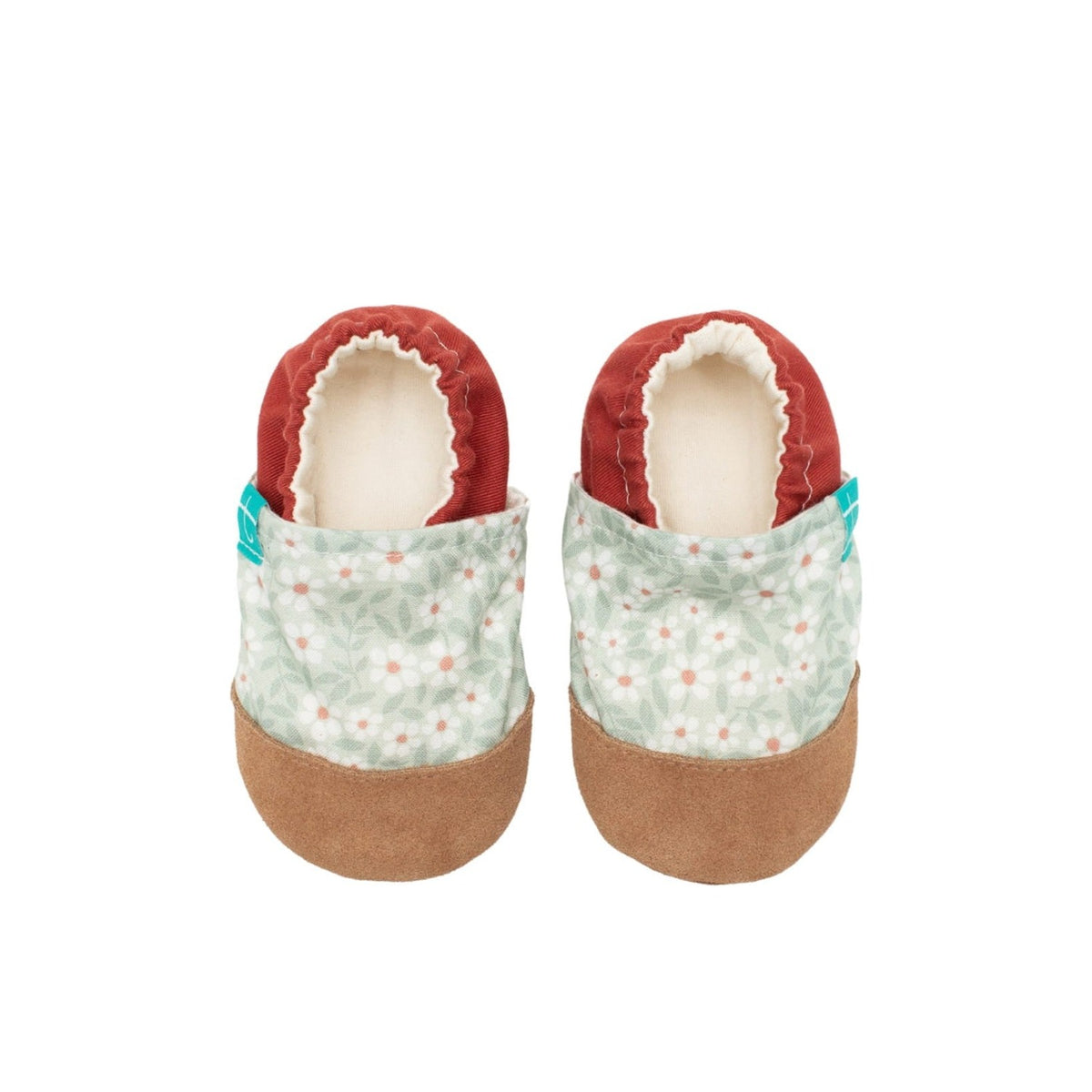 Light Green Flowers Child Slippers
