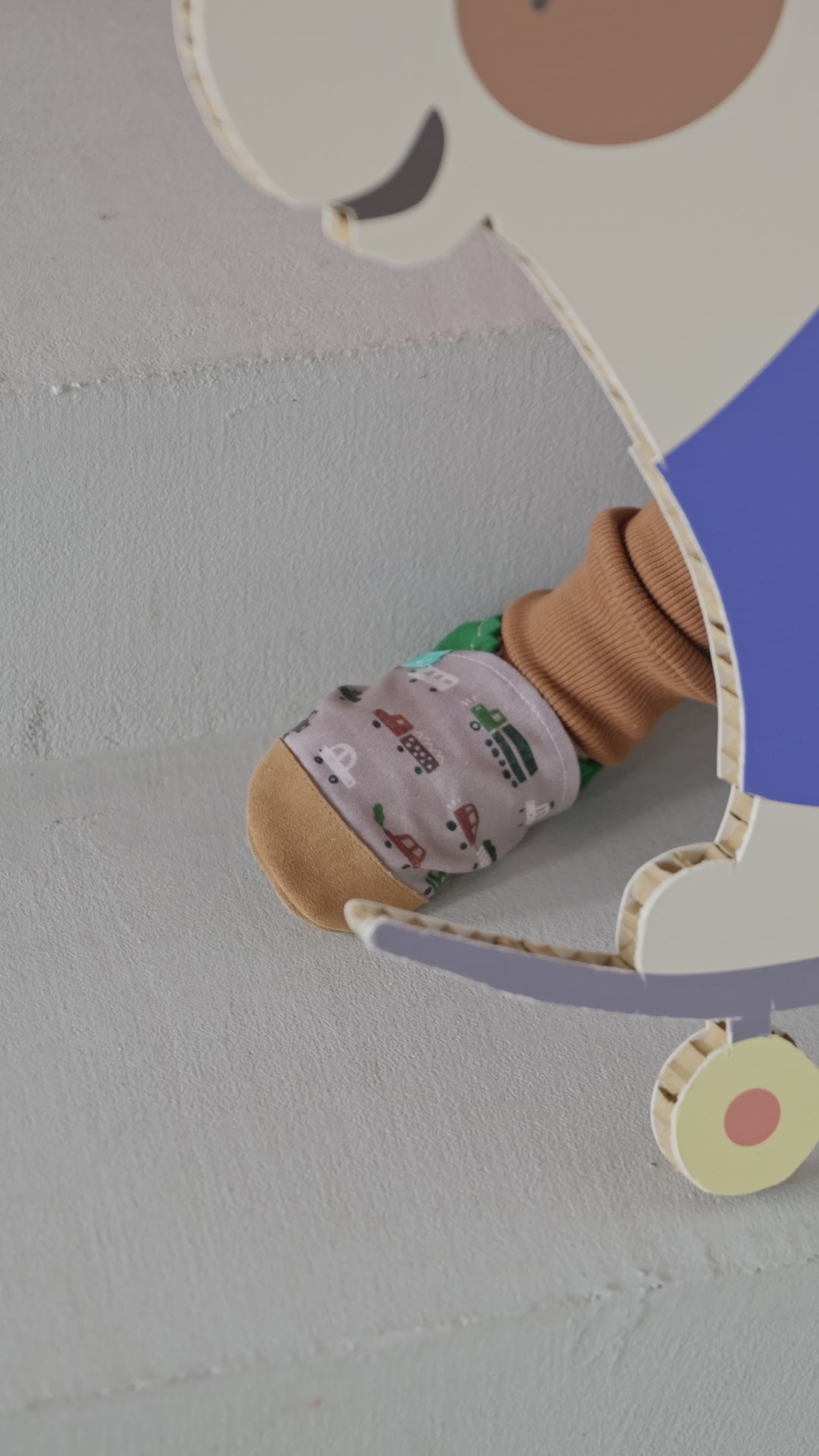 Brown Car Child Slippers