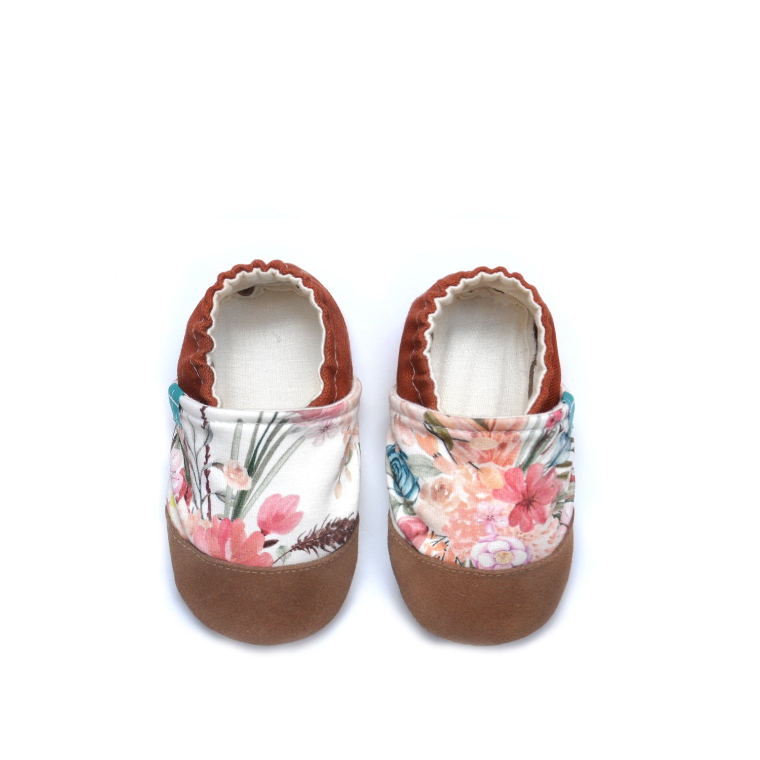 Pantoufles enfant vintage à fleurs