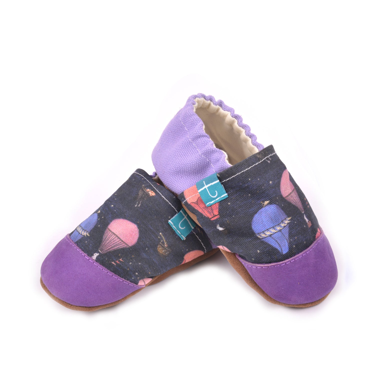 Moon Balloon Lavender Child Slippers