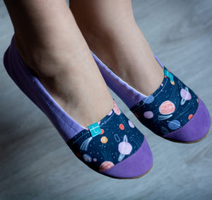 Purple Planets Adult Slippers