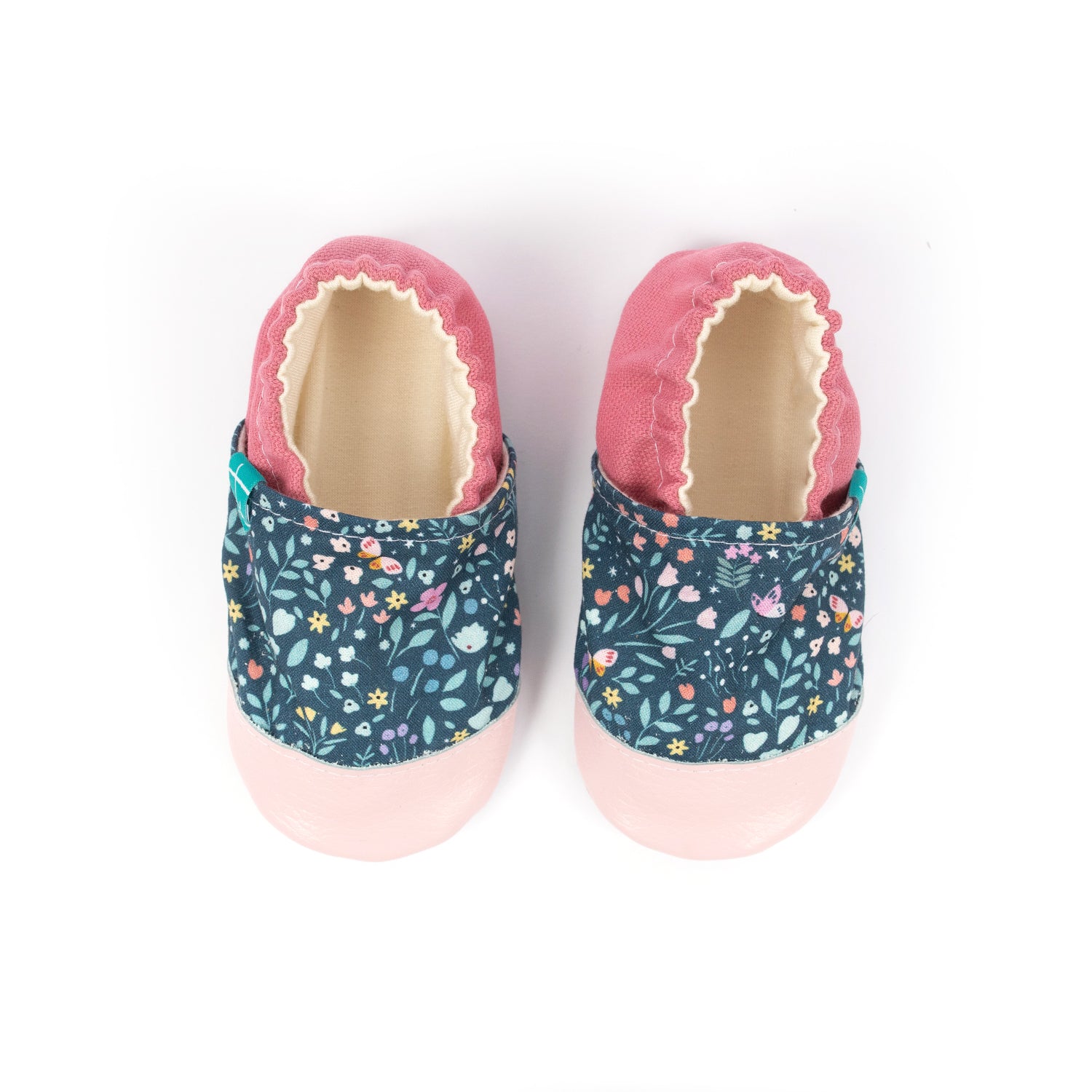 Cloudy Flowers Rubelite Child Slippers